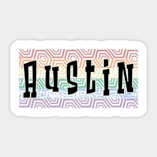 LGBTQ PATTERN AMERICA AUSTIN Sticker